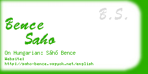 bence saho business card